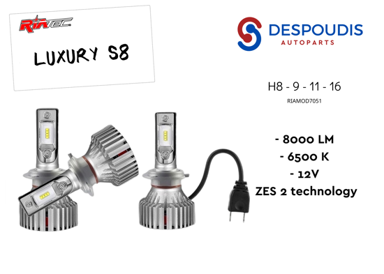 Εικόνα από LED KIT LUXURY S8 H8 8000LM 6500K 12V