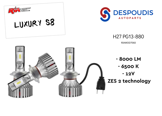 Εικόνα από LED KIT LUXURY S8 H27 8000LM 6500K 12V
