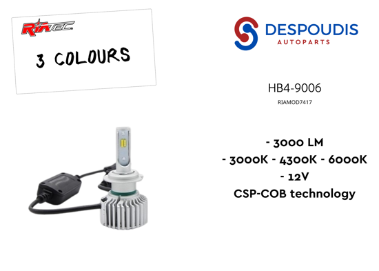 Picture of LED KIT 3 COLOURS HB4 3000LM 6000K 12V