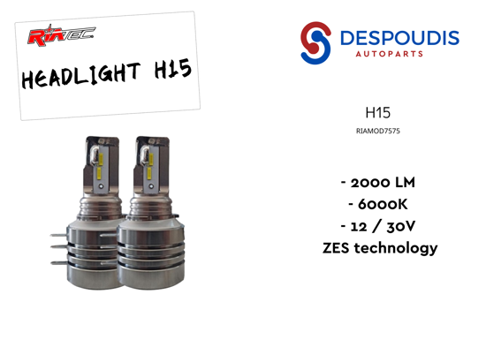 Εικόνα από LED KIT HEADLIGHT H15 2000LM 6000K 12/30