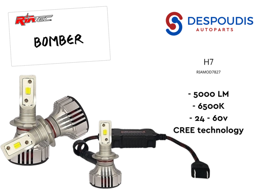 Εικόνα από LED KIT BOMBER H7 5000LM 6500K 24V-60V