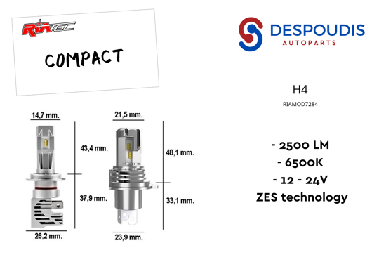 Εικόνα από LED KIT COMPACT H4 2500LM 6500K 12-24V